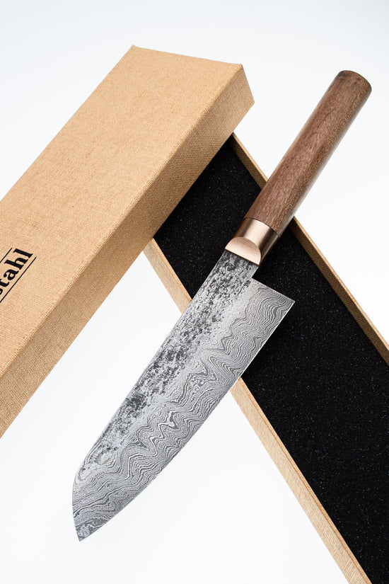 Damascus Santoku 500L Walnut