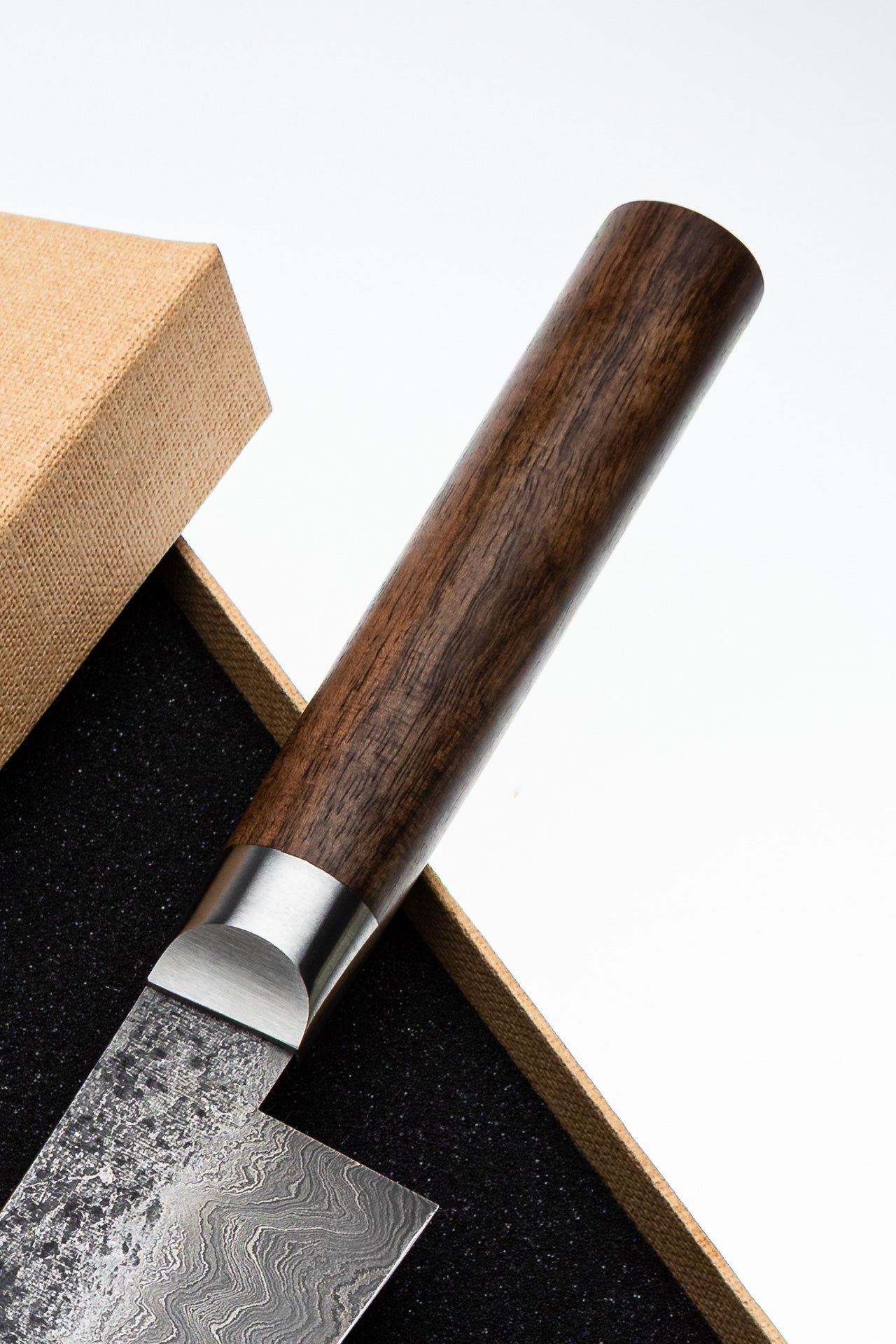 K-tip Damascus Santoku 500L Walnut