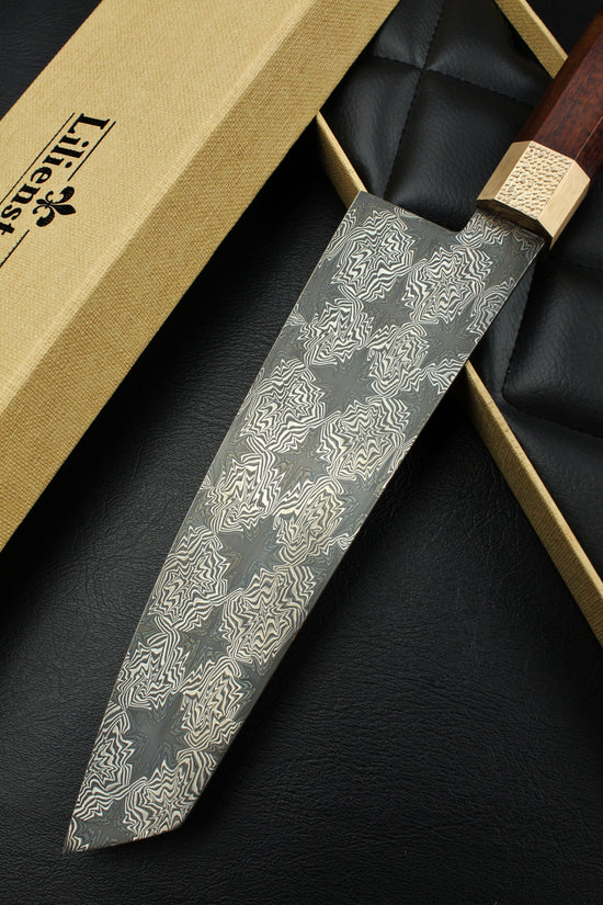 S Damascus K-Tip Santoku Snakewood